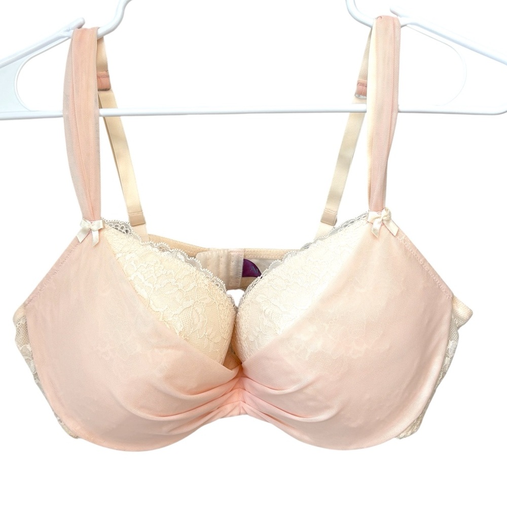 Adore Me Bra Womens 38DD Pink Lace Bridal Sexy Underwire Lingerie